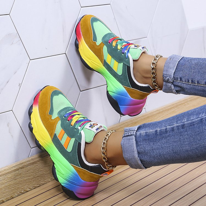 Rainbow Chunky Platform Sneakers