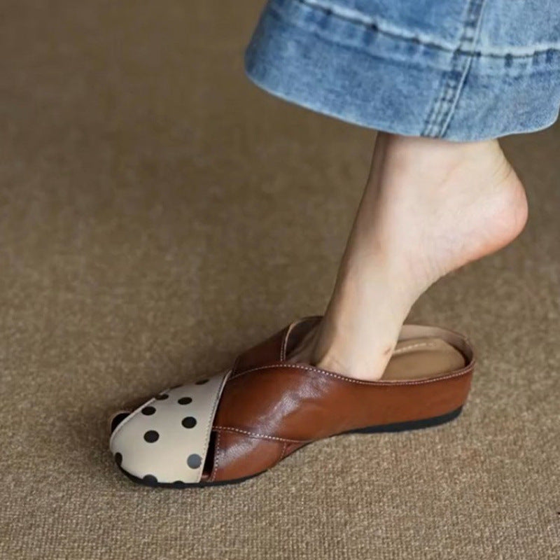 Polka Dot Mule Flats