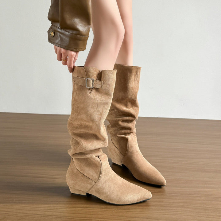 Slouchy Suede Knee-High Boots