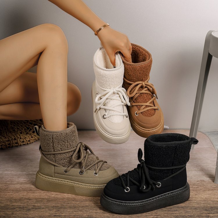 Cozy Lace-Up Snow Boots