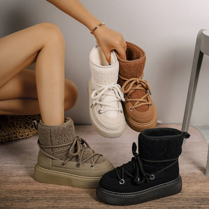 Cozy Lace-Up Snow Boots