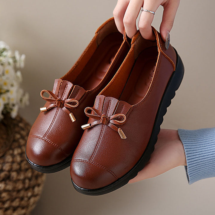 Bow Detail Casual Slip-On Loafers