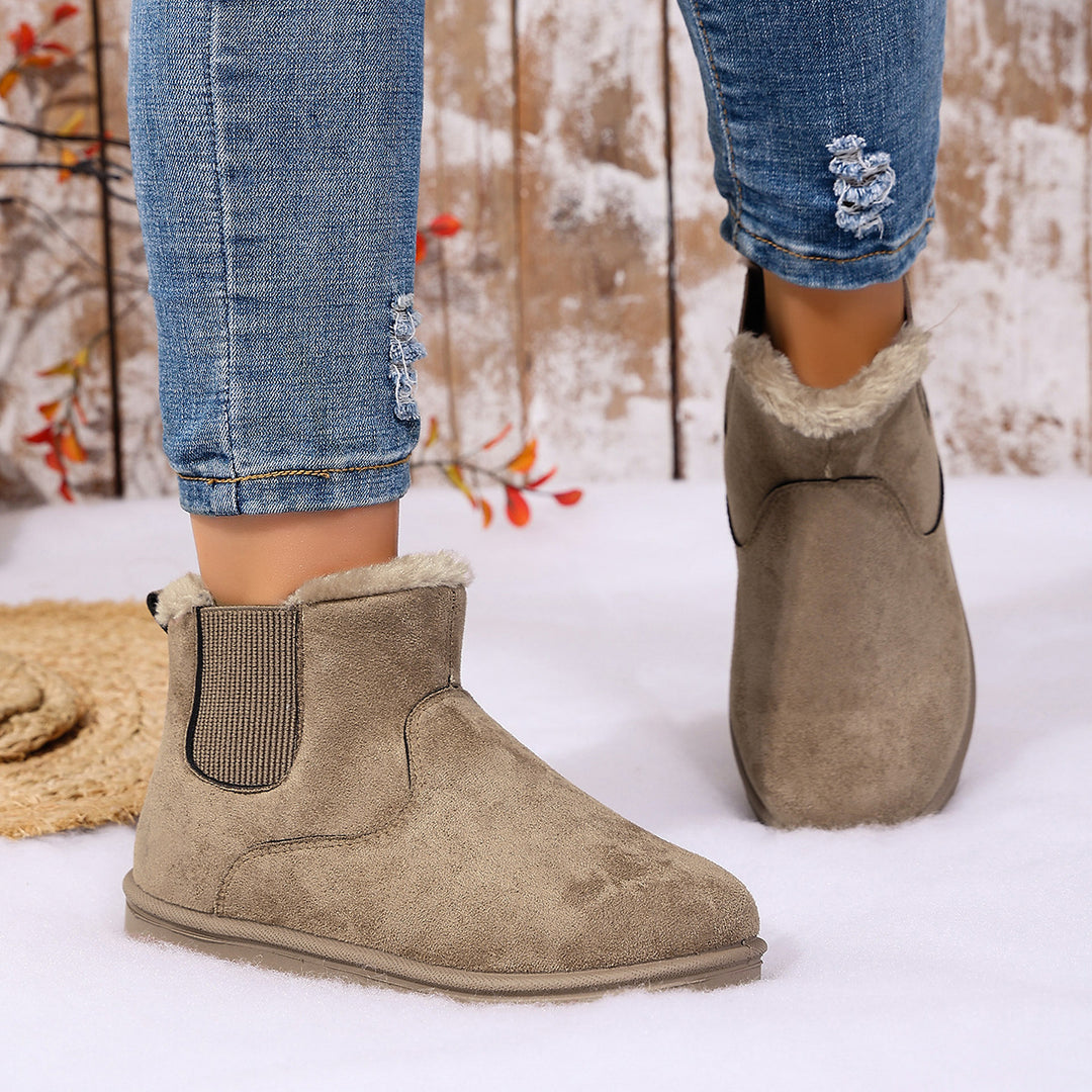 Faux Fur Chelsea Ankle Boots