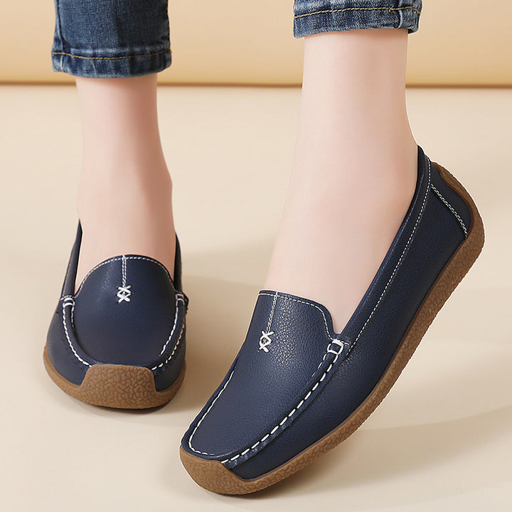 Ivory Moccasin Slip-On Loafers