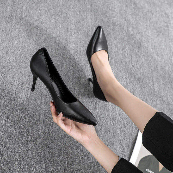 Classic Pointed Toe Kitten Heel Pumps