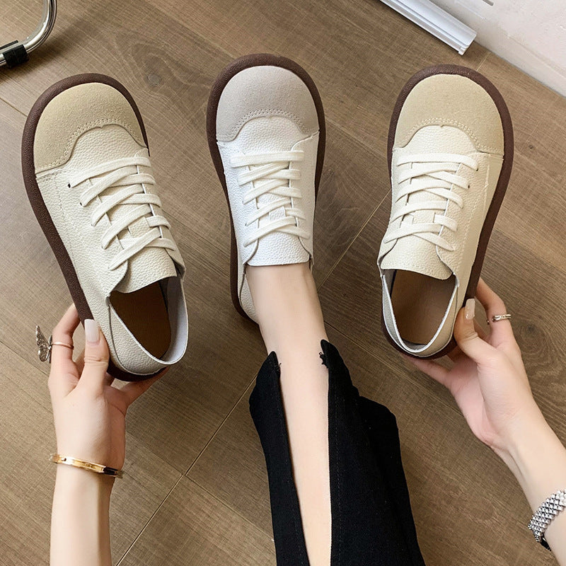 Retro Colorblock Lace-Up Casual Sneakers