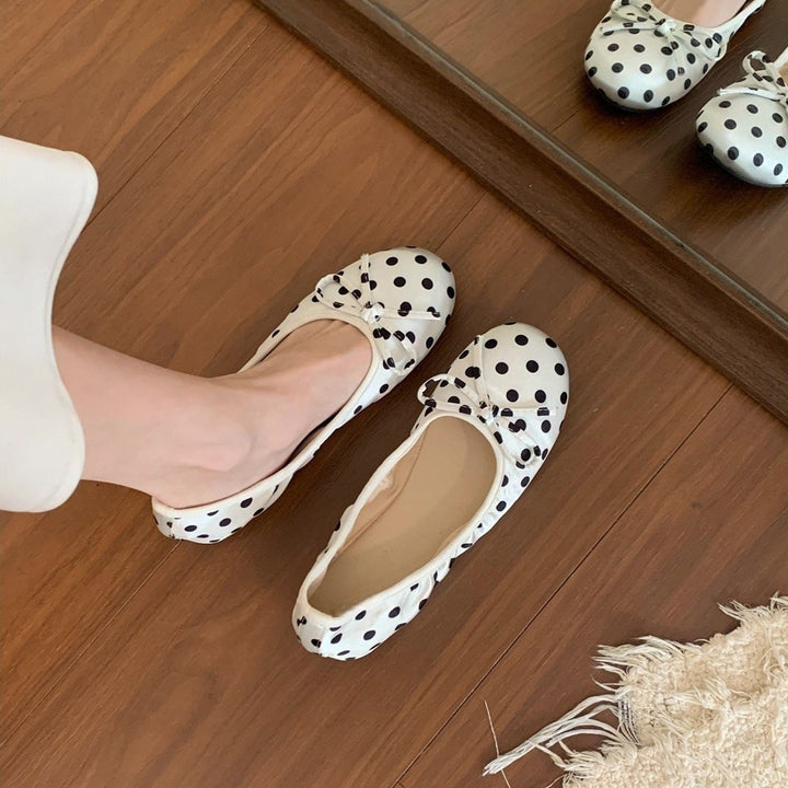 Polka Dot Bow Ballet Flats