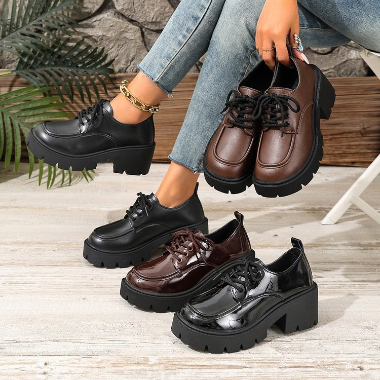 Chunky Platform Lace-Up Loafers