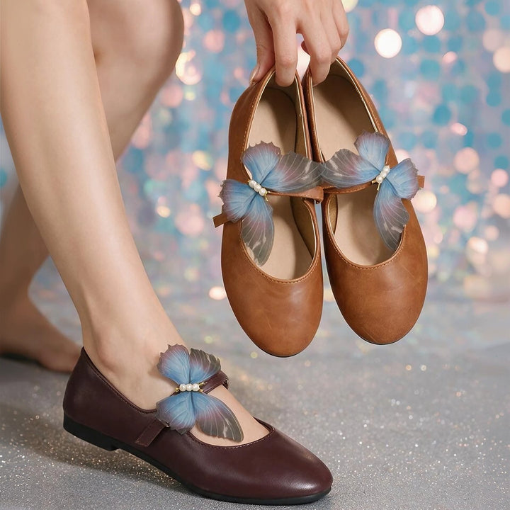 Butterfly Accent Mary Jane Flats