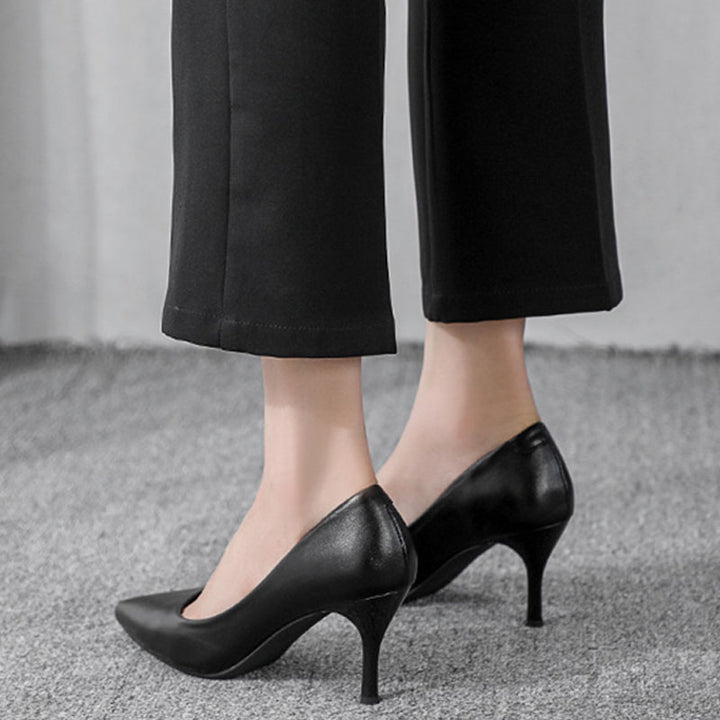 Classic Pointed Toe Kitten Heel Pumps