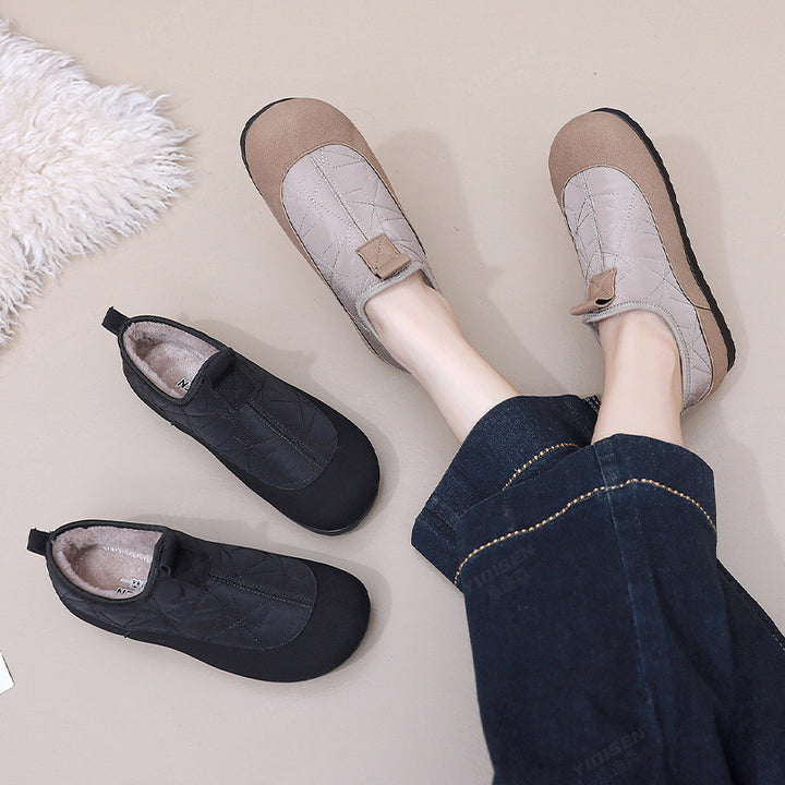 Quilted Fleece-Lined Slip-On Shoes