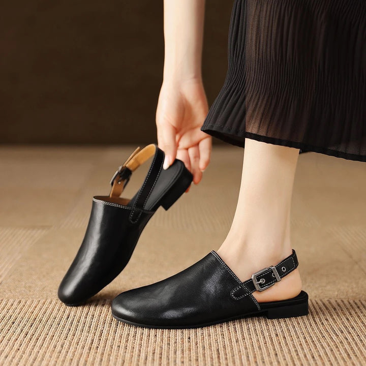 Classic Buckle Slingback Flats