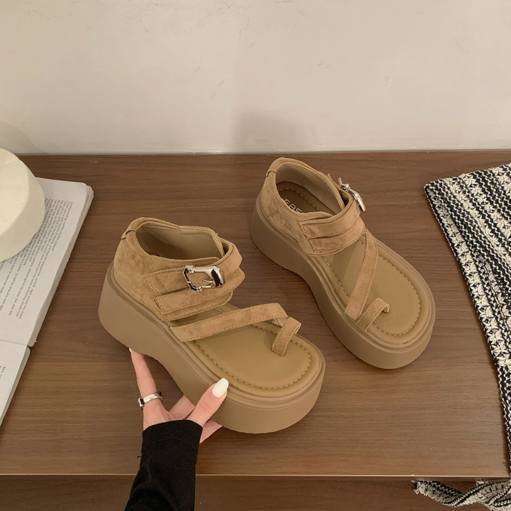 Chunky Platform T-Strap Flat Sandals