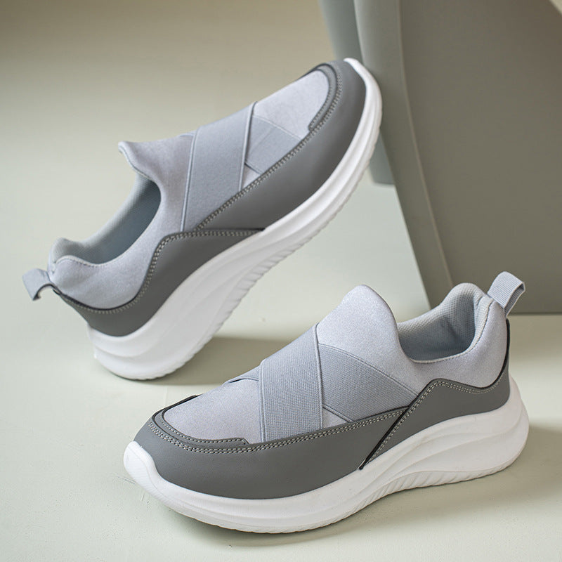 Comfortable Cross Strap Slip-On Walking Sneakers