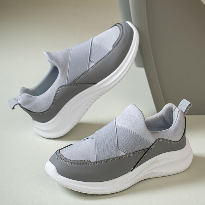 Comfortable Cross Strap Slip-On Walking Sneakers