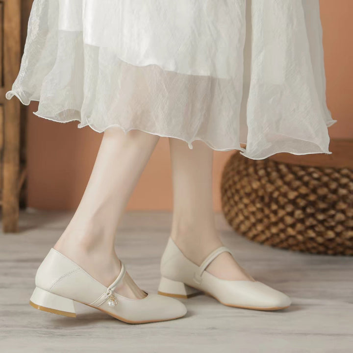 Pearl Strap Mary Jane Pumps
