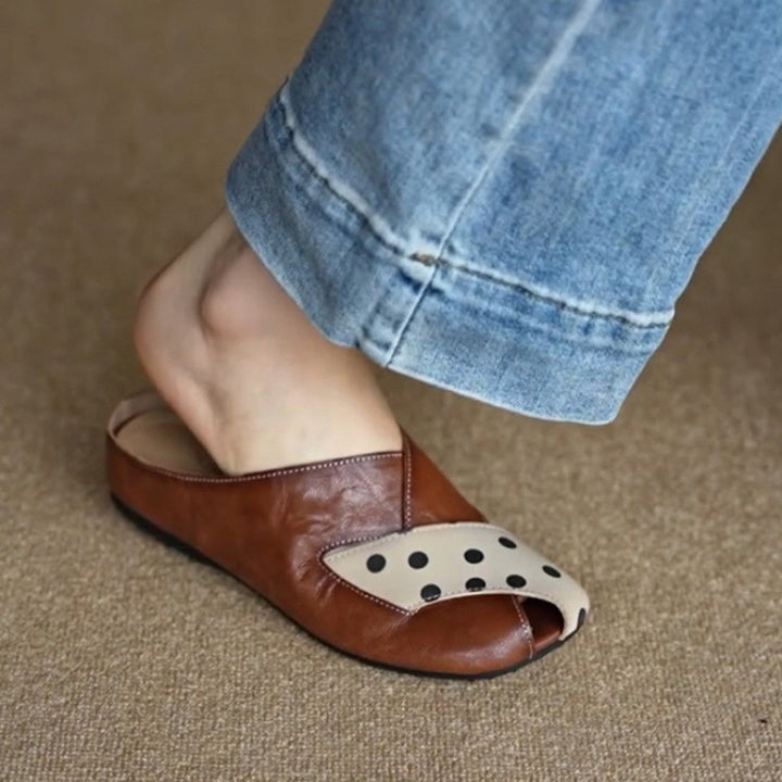 Polka Dot Mule Flats