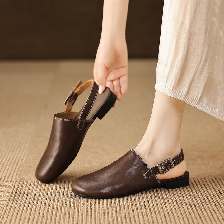 Classic Buckle Slingback Flats
