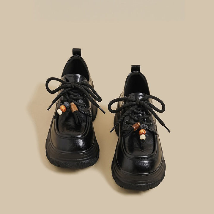 Chunky Platform Tassel Lace-Up Shoes