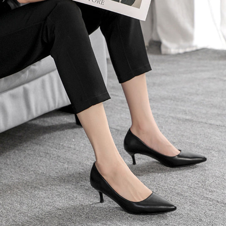 Classic Pointed Toe Kitten Heel Pumps