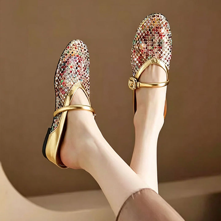 Colorful Woven Mary Jane Flats