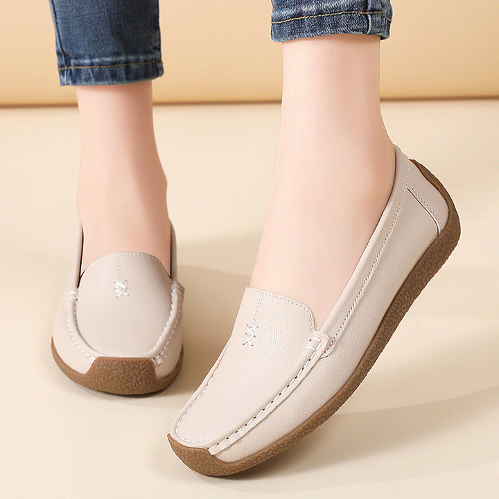 Ivory Moccasin Slip-On Loafers