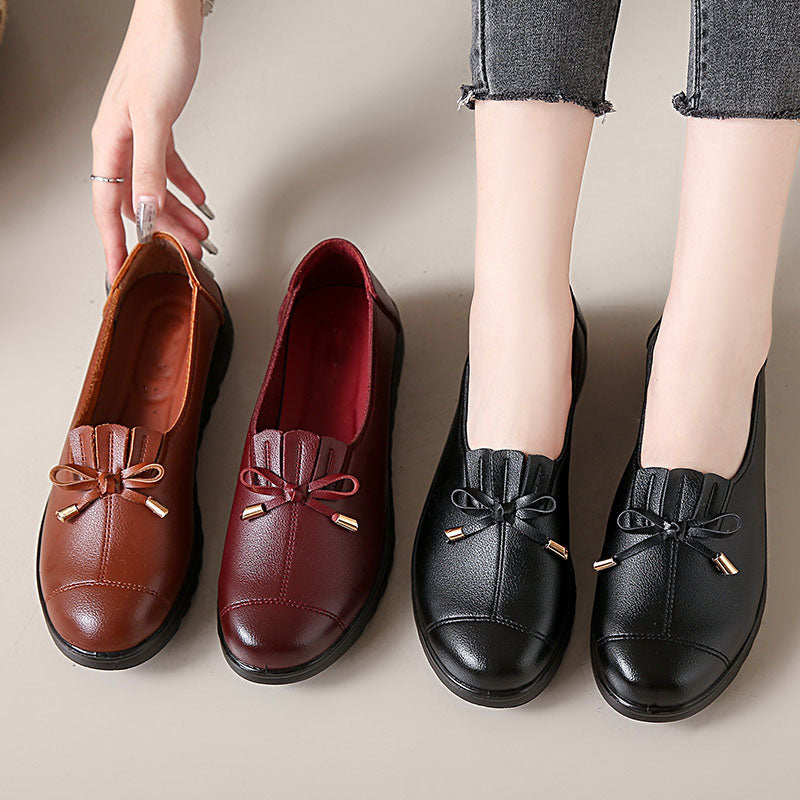 Bow Detail Casual Slip-On Loafers