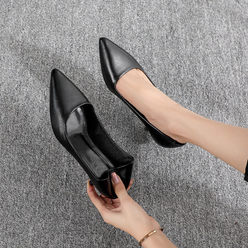Classic Pointed Toe Kitten Heel Pumps