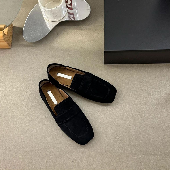 Soft Suede Square Toe Loafers