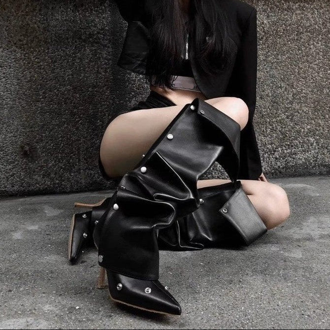 Slouchy Pointed Toe Stiletto Boots