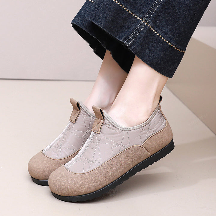 Quilted Fleece-Lined Slip-On Shoes