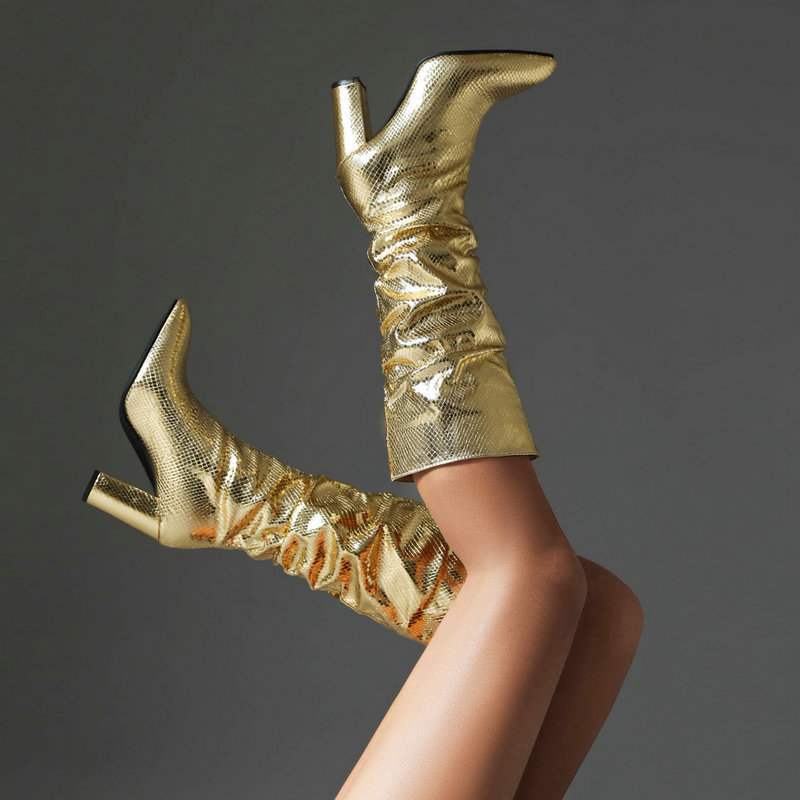 Metallic Slouchy Boots