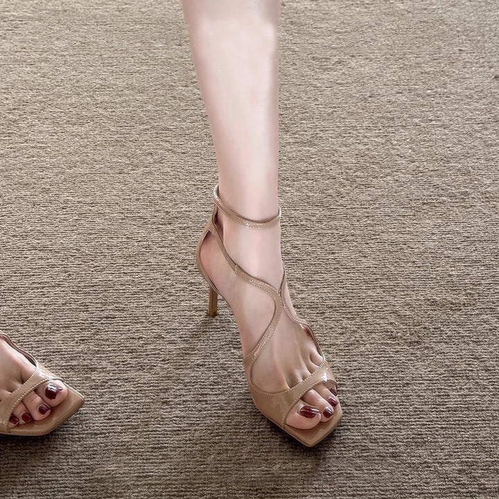 Elegant Strappy Square-Toe Heel Sandals