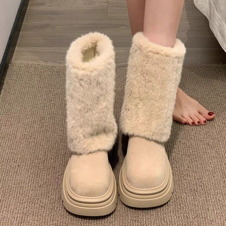 Faux Fur Platform Winter Boots