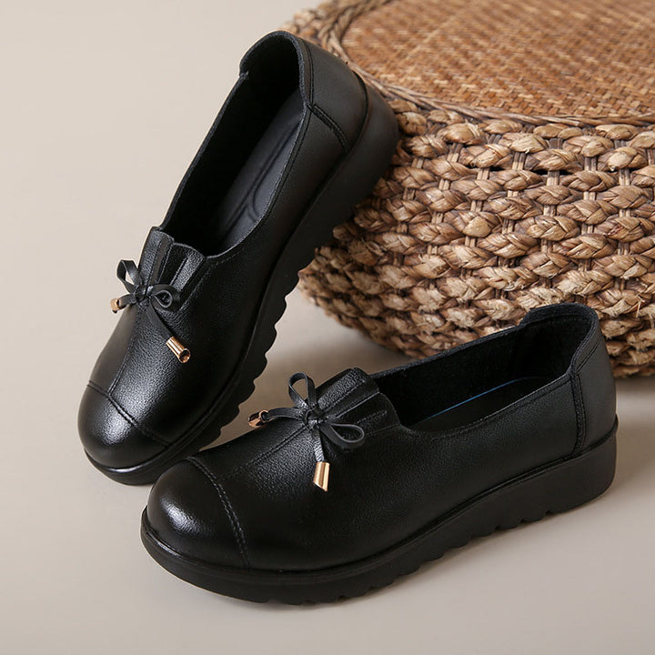 Bow Detail Casual Slip-On Loafers