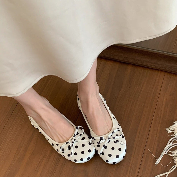 Polka Dot Bow Ballet Flats