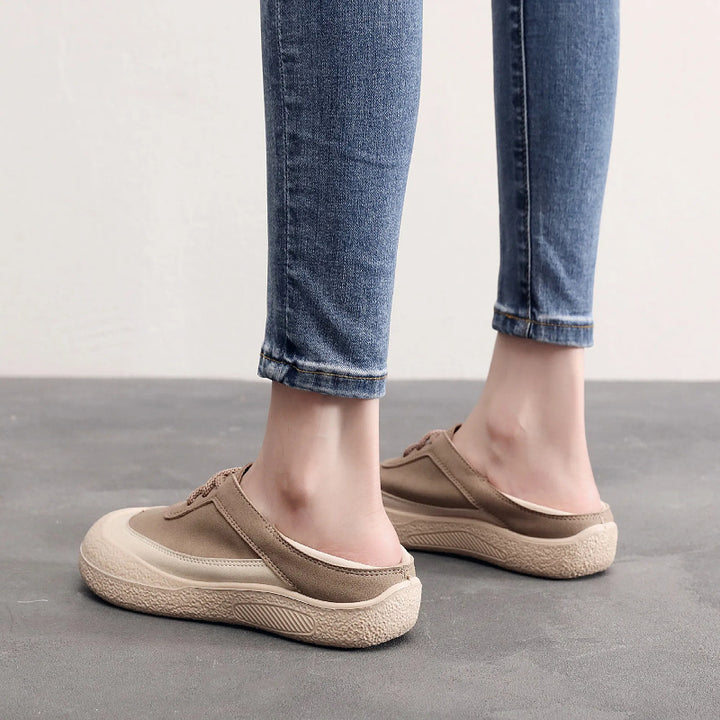 Retro Lace-Up Color Block Daily Sneakers