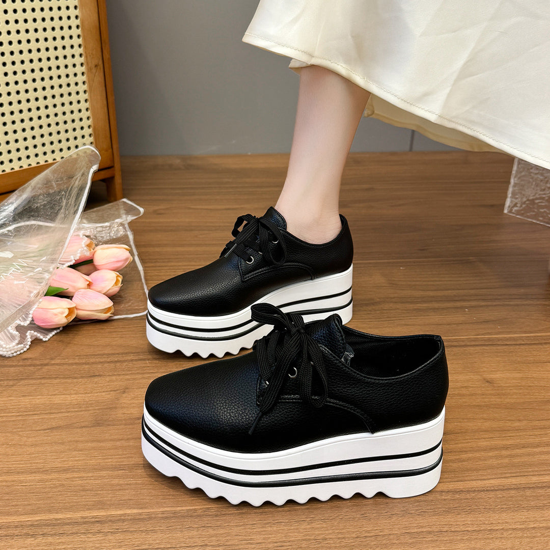 Classic Lace-Up Platform Oxford Shoes