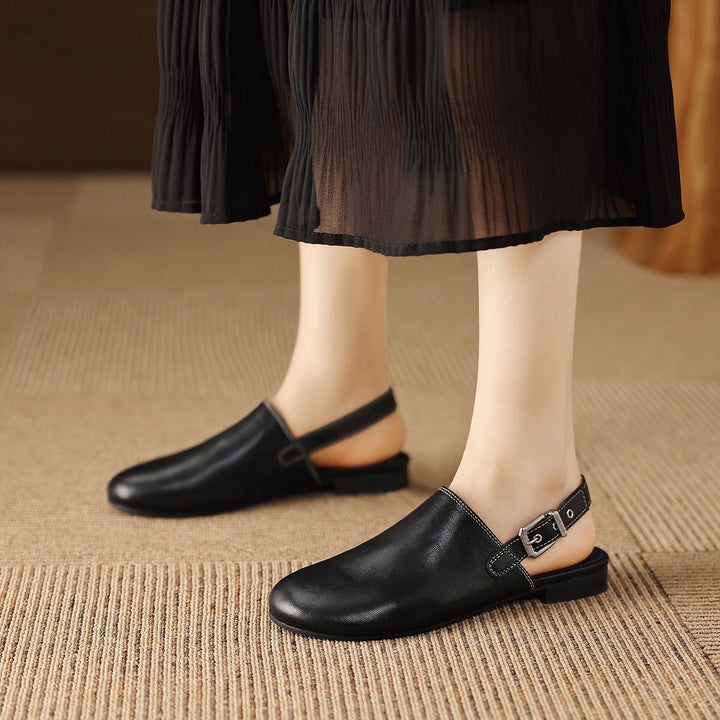 Classic Buckle Slingback Flats