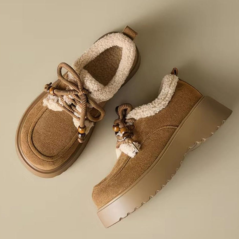 Cozy Fleece-Lined Platform Loafers