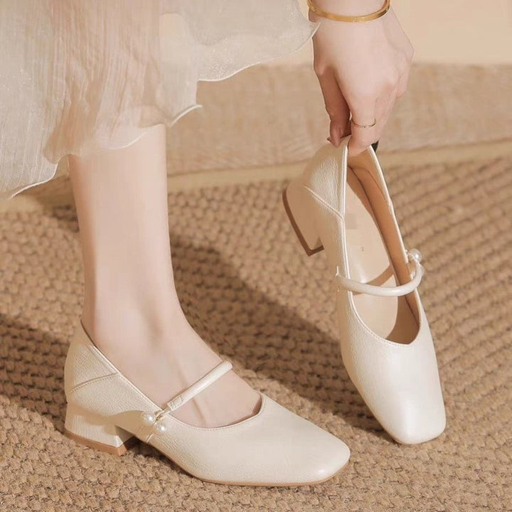 Pearl Strap Mary Jane Pumps