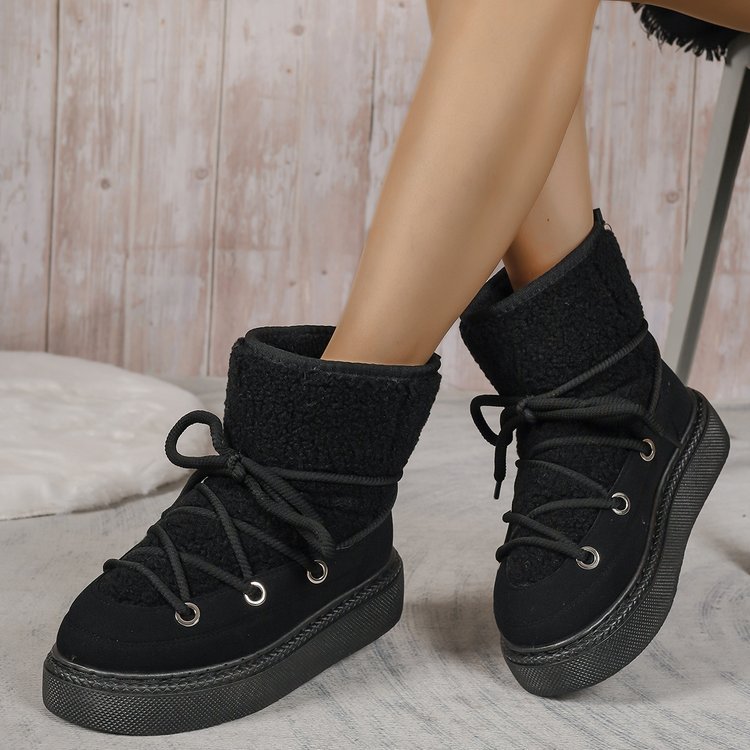 Cozy Lace-Up Snow Boots