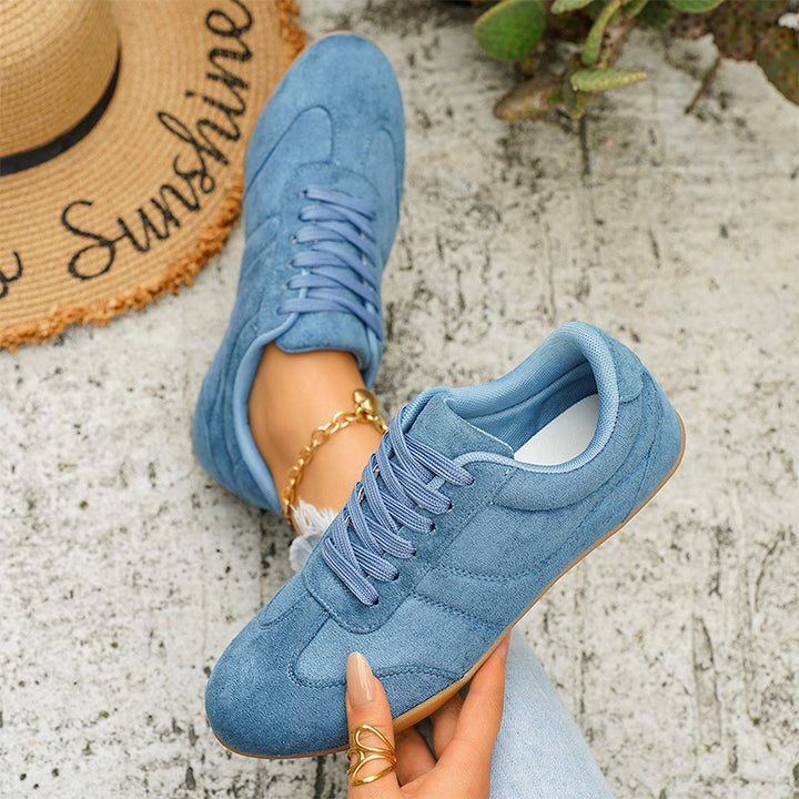 Retro Suede Lace-Up Casual Sneakers