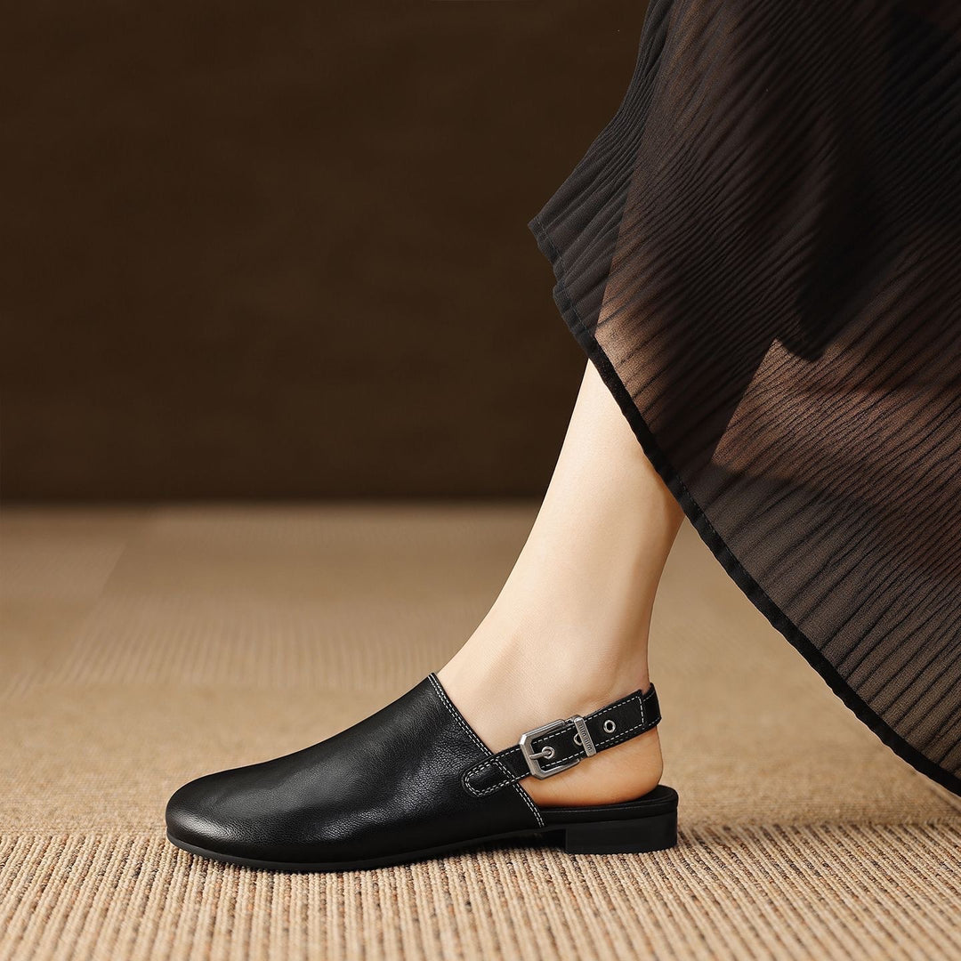 Classic Buckle Slingback Flats