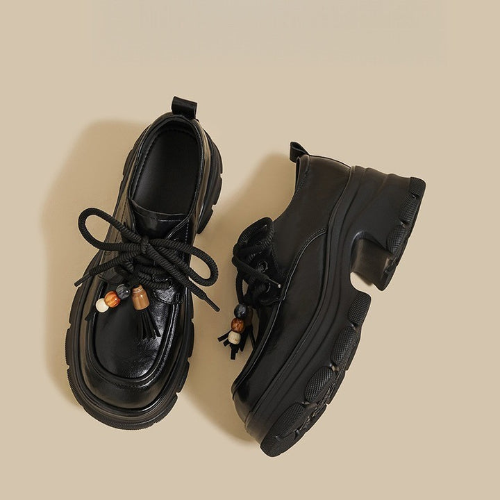 Chunky Platform Tassel Lace-Up Shoes