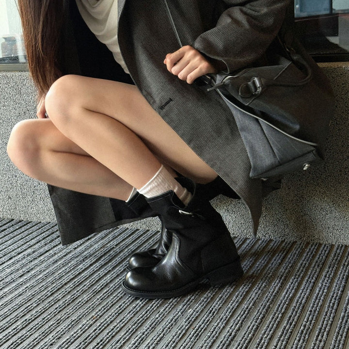 Vintage Two-Tone Mid-Calf Boots