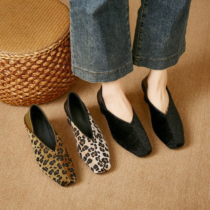 Vintage Leopard Print Low Heel Pumps