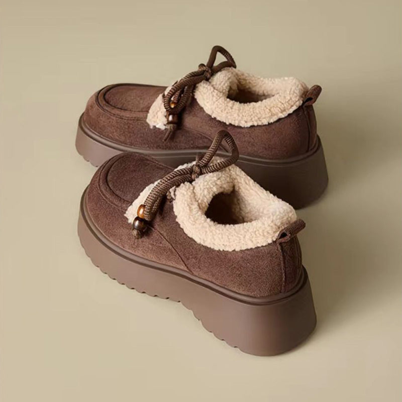 Cozy Fleece-Lined Platform Loafers