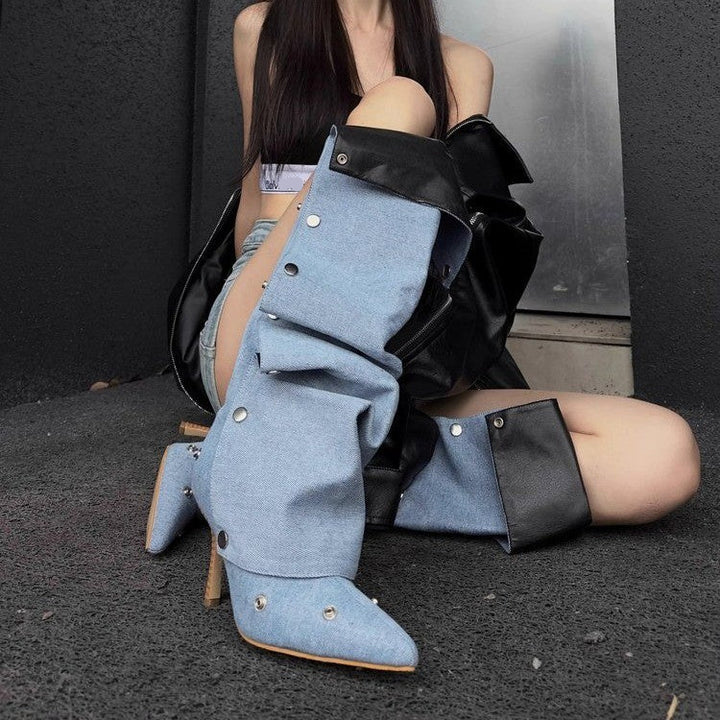 Slouchy Pointed Toe Stiletto Boots