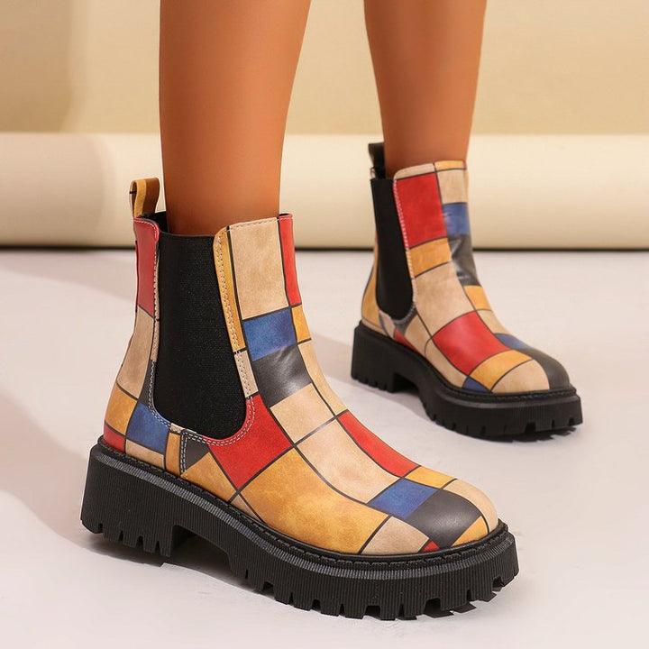 Patchwork Chelsea Boots